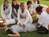 ladies massaging